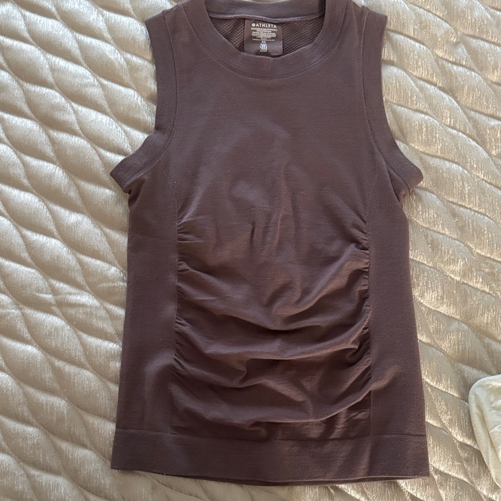 Athleta Chocolate Sleeveless Muscle Tee